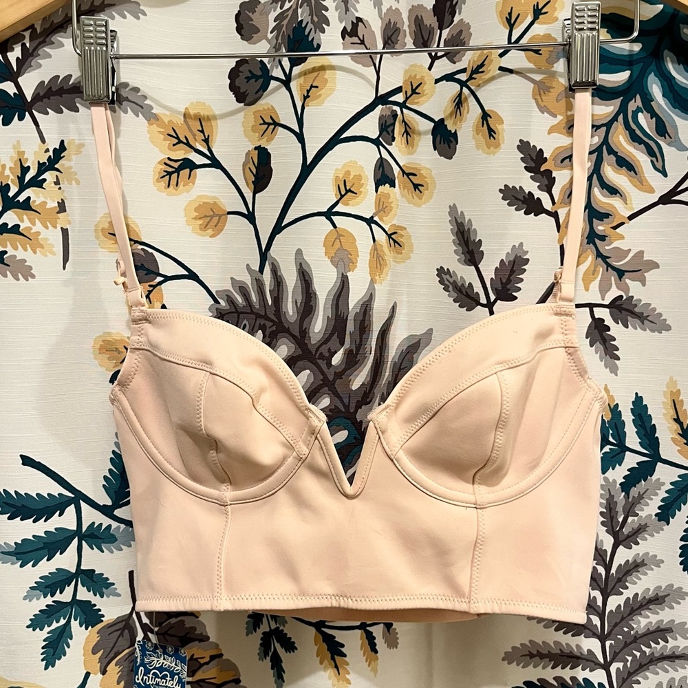 NWT Free People bralette - longline bralette - nude bralette